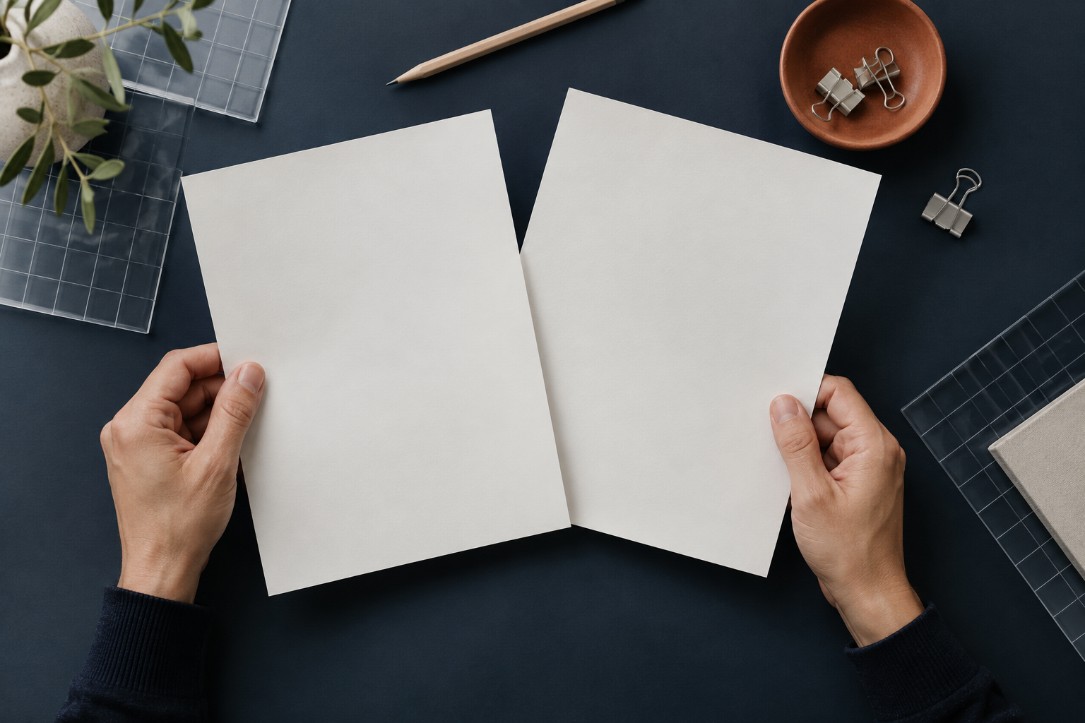 Blank worksheets prepared for comparison exercises