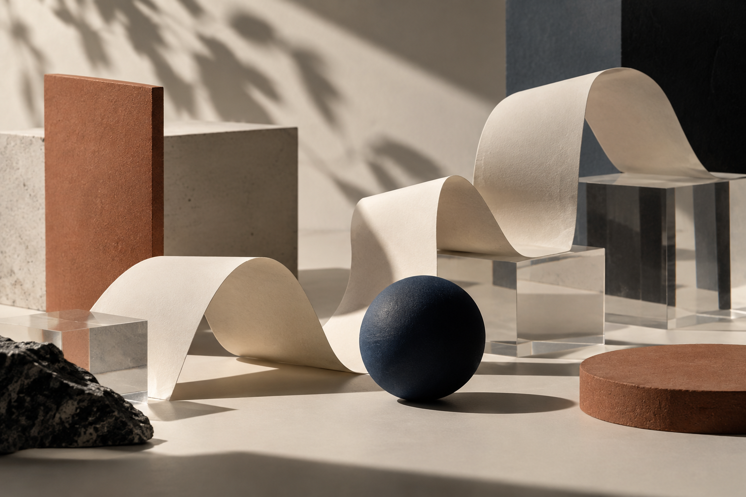 Sculptural forms representing structured thinking